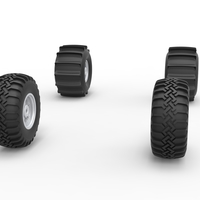 Wheel Set of Uphill Sand Racing Dragster Scale 1:25 - Thumbnail 3