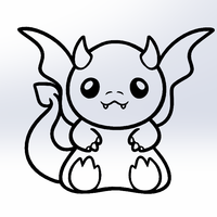 Baby Dragon Keychain-Wall Decoration - Thumbnail 1