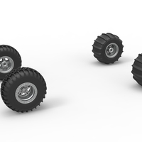 Wheel Set of Uphill Sand Racing Dragster Version 2 Scale 1:25 - Thumbnail 1