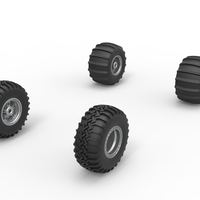 Wheel Set of Uphill Sand Racing Dragster Version 2 Scale 1:25 - Thumbnail 2