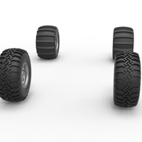 Wheel Set of Uphill Sand Racing Dragster Version 2 Scale 1:25 - Thumbnail 3