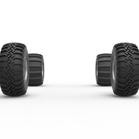 Wheel Set of Uphill Sand Racing Dragster Version 2 Scale 1:25 - Thumbnail 4