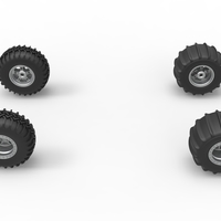 Wheel Set of Uphill Sand Racing Dragster Version 2 Scale 1:25 - Thumbnail 6