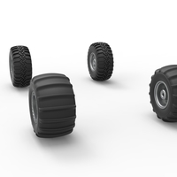 Wheel Set of Uphill Sand Racing Dragster Version 2 Scale 1:25 - Thumbnail 9