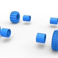 Wheel Set of Uphill Sand Racing Dragster Version 2 Scale 1:25 - Thumbnail 11