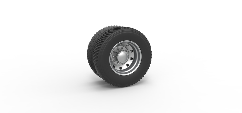 Rear double wheel of Pulling Semi truck Scale 1:25
