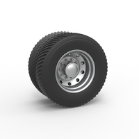 Rear double wheel of Pulling Semi truck Scale 1:25 - Thumbnail 1