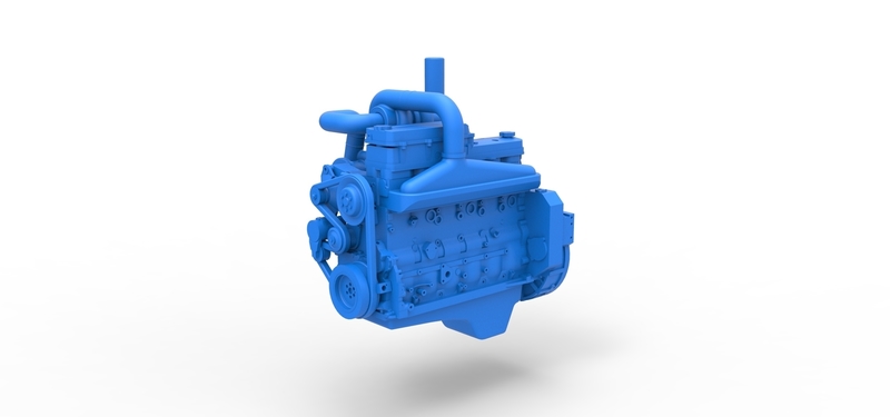 Twin Turbo straight-six engine for semi truck Scale 1:25