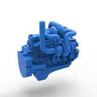 Twin Turbo straight-six engine for semi truck Scale 1:25 - Thumbnail 14