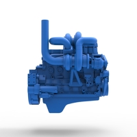 Twin Turbo straight-six engine for semi truck Scale 1:25 - Thumbnail 15