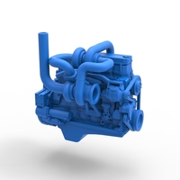 Twin Turbo straight-six engine for semi truck Scale 1:25 - Thumbnail 16