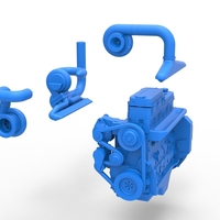 Twin Turbo straight-six engine for semi truck Scale 1:25 - Thumbnail 18