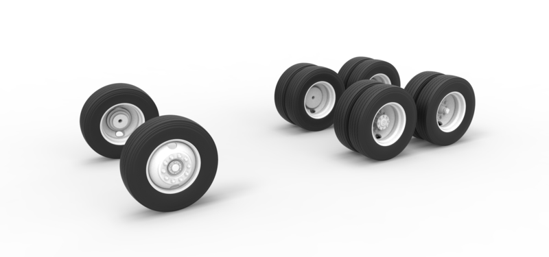 Wheel Set of Vintage GATR Racing Semi truck Scale 1:25