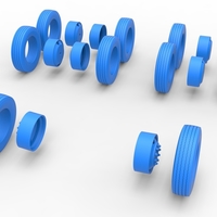 Wheel Set of Vintage GATR Racing Semi truck Scale 1:25 - Thumbnail 9