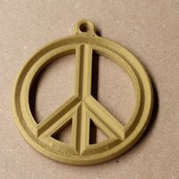 Small Peace Sign Medallion 3D Printing 57580