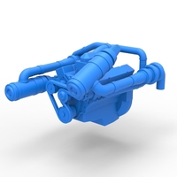 Twin Turbo engine V8 for semi truck Scale 1:25 - Thumbnail 1