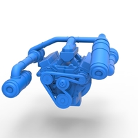 Twin Turbo engine V8 for semi truck Scale 1:25 - Thumbnail 4