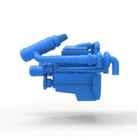 Twin Turbo engine V8 for semi truck Scale 1:25 - Thumbnail 6