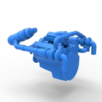 Twin Turbo engine V8 for semi truck Scale 1:25 - Thumbnail 7