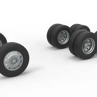 Wheel Set of Vintage GATR Racing Semi truck Version 3 Scale 1:25 - Thumbnail 1