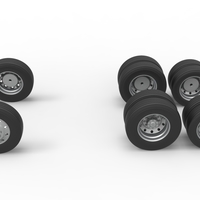 Wheel Set of Vintage GATR Racing Semi truck Version 3 Scale 1:25 - Thumbnail 5