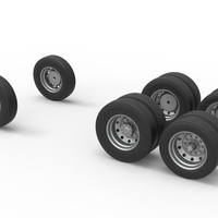 Wheel Set of Vintage GATR Racing Semi truck Version 3 Scale 1:25 - Thumbnail 7