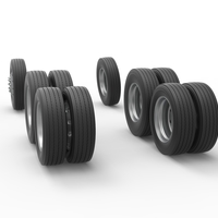 Wheel Set of Vintage GATR Racing Semi truck Version 3 Scale 1:25 - Thumbnail 8