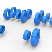 Wheel Set of Vintage GATR Racing Semi truck Version 3 Scale 1:25 - Thumbnail 9