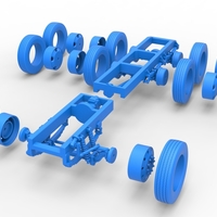 Chassis of Vintage GATR Racing Semi truck Version 4 Scale 1:25 - Thumbnail 12