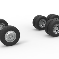 Wheel Set of Vintage GATR Racing Semi truck Version 4 Scale 1:25 - Thumbnail 1