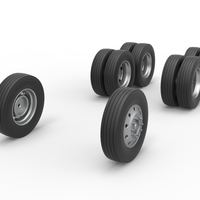 Wheel Set of Vintage GATR Racing Semi truck Version 4 Scale 1:25 - Thumbnail 2