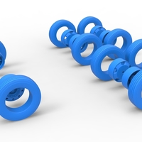 Wheel Set of Vintage GATR Racing Semi truck Version 4 Scale 1:25 - Thumbnail 9