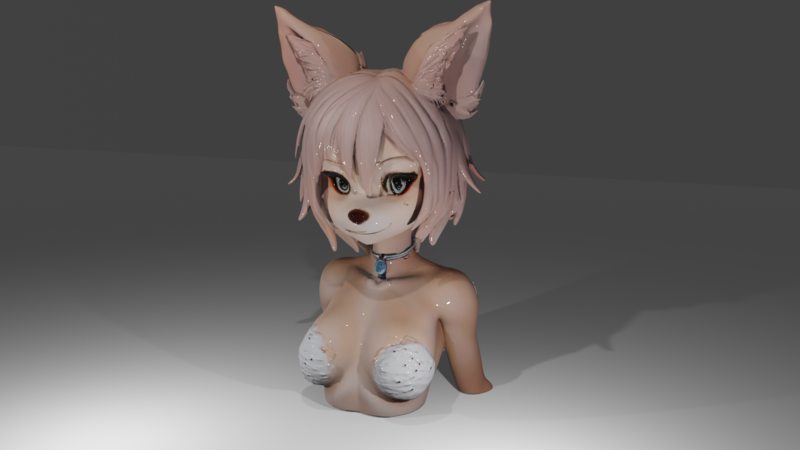 Furry Girl Bust Sculpture