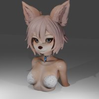 Furry Girl Bust Sculpture - Thumbnail 1