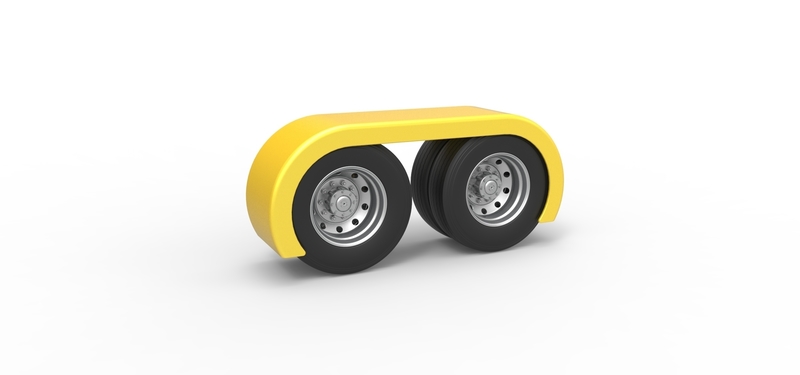 Semi truck Rear fenders Set 5 Scale 1:25