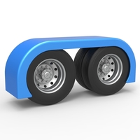 Semi truck Rear fenders Set 6 Scale 1:25 - Thumbnail 1