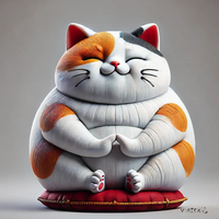 Lucky Maneki Neko Cat | 3D Printable Figurine - Thumbnail 2