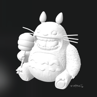 Happy Totoro with Lollipop | 3D Printable Figurine - Thumbnail 1