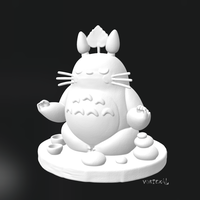 Zen Totoro Sitting Pose | STL 3D Print Model - Thumbnail 1