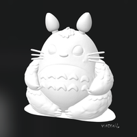 Calm Totoro Meditation Pose | STL 3D Print Model - Thumbnail 1