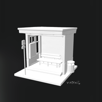 Soviet Bus Stop 90s Style | 3D Printable Diorama Model - Thumbnail 1