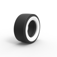 Super single semi Whitewall tire Version 2 Scale 1:25 - Thumbnail 2