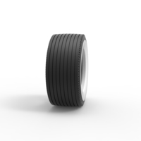 Super single semi Whitewall tire Version 2 Scale 1:25 - Thumbnail 3