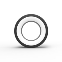 Super single semi Whitewall tire Version 2 Scale 1:25 - Thumbnail 5