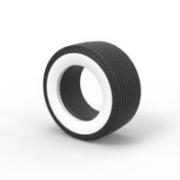 Super single semi Whitewall tire Version 2 Scale 1:25 - Thumbnail 7