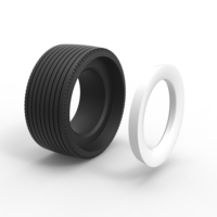 Super single semi Whitewall tire Version 2 Scale 1:25 - Thumbnail 9