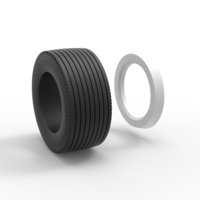Super single semi Whitewall tire Version 2 Scale 1:25 - Thumbnail 10