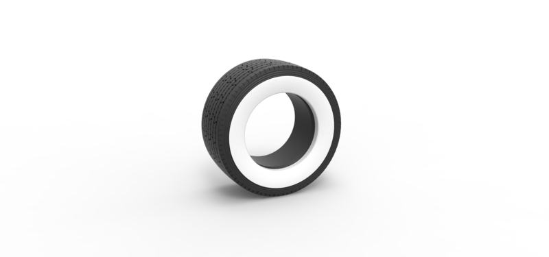 Super single semi Whitewall tire Version 3 Scale 1:25