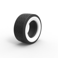 Super single semi Whitewall tire Version 3 Scale 1:25 - Thumbnail 2
