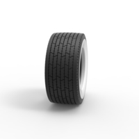 Super single semi Whitewall tire Version 3 Scale 1:25 - Thumbnail 3
